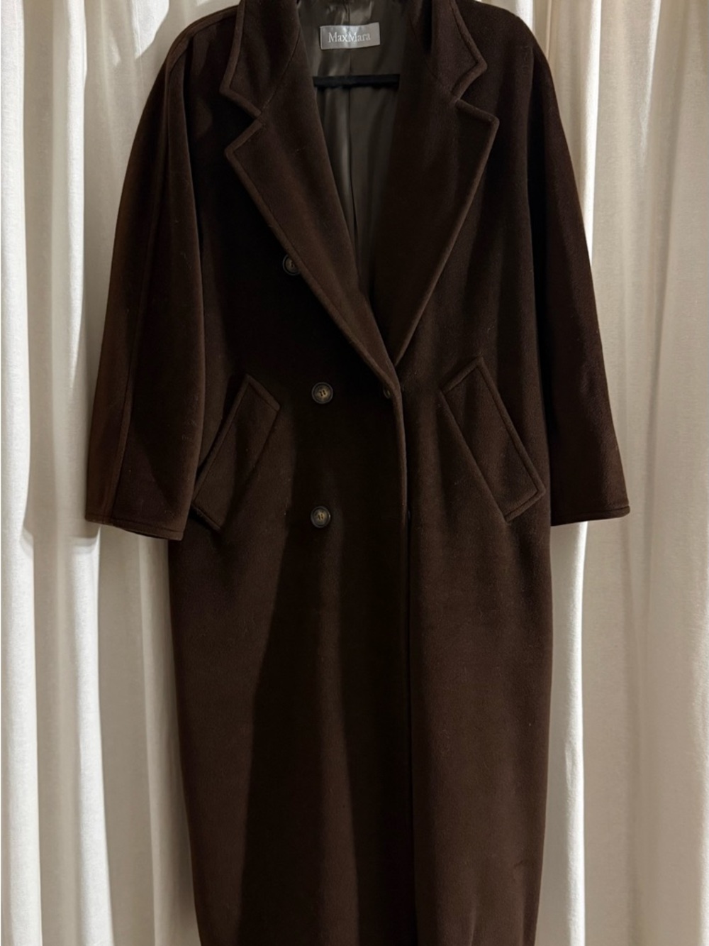MaxMara Brown Button-Front Wool Coat